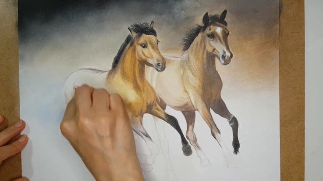 Realistic Drawing of Horses with Colored Pencils and Pastels #drawing смотреть онлайн