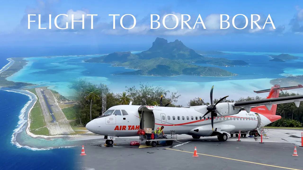 Air Tahiti ATR72 Flight To Bora Bora (stunning Views!)