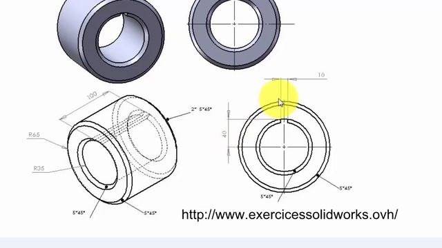 Construction pièce simple n°12 avec solidworks 2007 смотреть онлайн