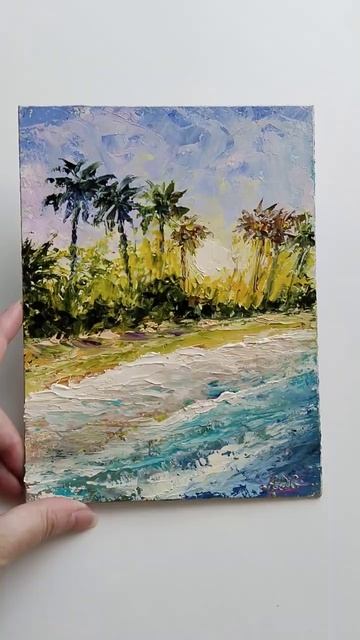 Картина Пляж масло #морскойпейзаж #море #бали смотреть онлайн