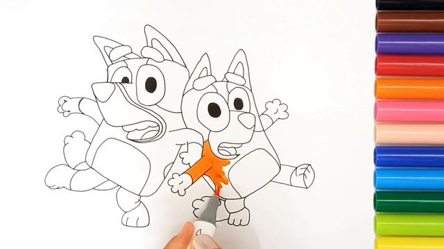 Bluey and Bingo Drawing || How to draw Bluey смотреть онлайн