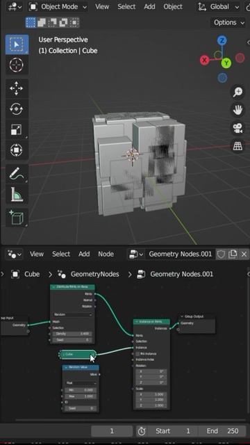 Geometry nodes blender tutorial | #shorts #blender #animation #tutorial #3dmodeling #geometrynodes смотреть онлайн