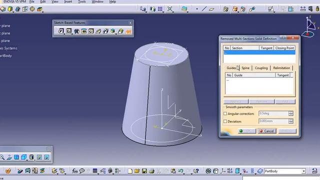 REMOVED MULTISECTION SOLID CATIA V5 смотреть онлайн
