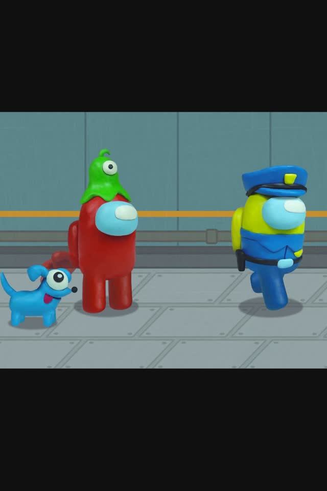 Красный Амогус гонится за желтым. Космонавты Among Us. #shorts #amongus смотреть онлайн