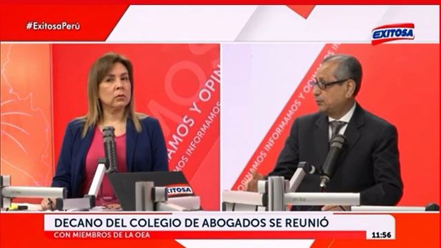 ENTREVISTA EN EXITOSA DR CESAR BAZAN NAVEDA DECANO SOBRE REUNÓN CON COMISIÓN OEA Y COYUNTURA NAC.