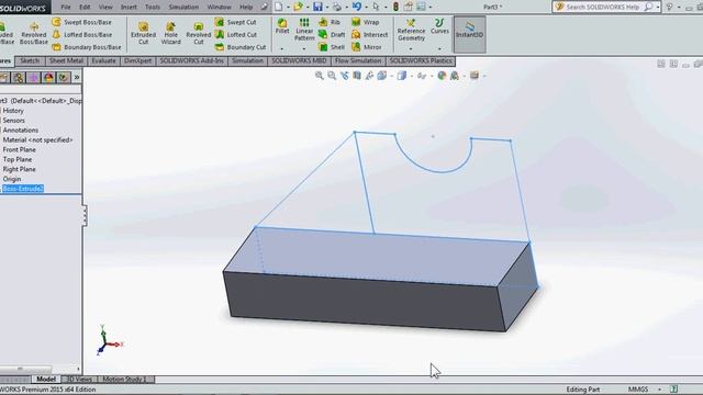 how to use extruded and extrude cut in solidworks ..video 18# смотреть онлайн