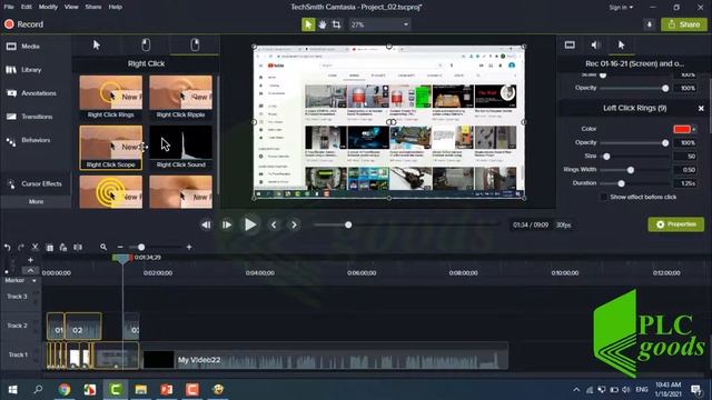 Camtasia tutorials - how to cut split copy videos, cursor effect adding logo timeline & transition смотреть онлайн