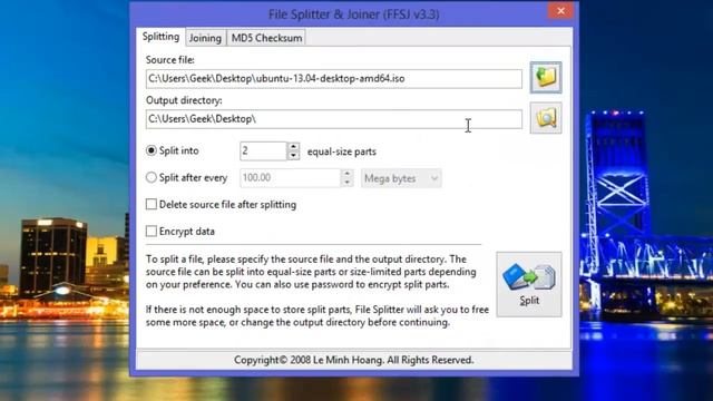 How to Split Files into Parts and Join them using FFSJ(Free File Splitter and Joiner) смотреть онлайн