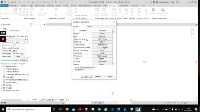 Revit 2022 como configurar as unidades de medida e template / modelo de projeto vs projeto. смотреть онлайн