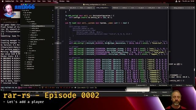 RAR-RS! Episode 0002 - New game in #rustlang Let's add a player - maybe. смотреть онлайн