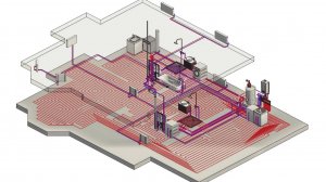 Проект отопления дома Ревит 200 м2  - пример проектирования инженерных сетей