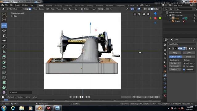 how to model sewing machine in blender 2.80 | Part 1 | modeling tutorial for beginners смотреть онлайн