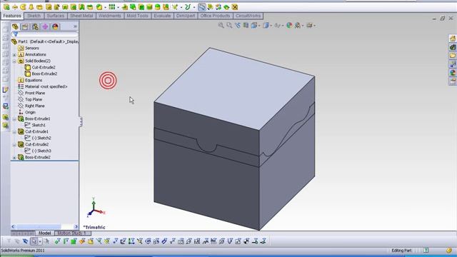 INDENT FEATURE SOLIDWORKS 2011 смотреть онлайн