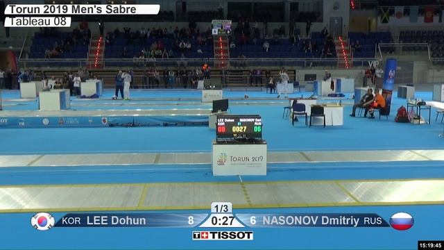 2019 240 T08 02 M S Individual Cadets Torun POL WCH YELLOW NASONOV RUS vs LEE KOR смотреть онлайн