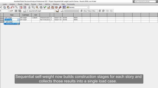 Robot Structural Analysis Professional 2021: Sequential Self-weight Load for Stories смотреть онлайн