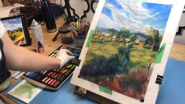 Rembrandt Soft Pastel Landscape TIme-lapse || Pastel Painting Demonstration