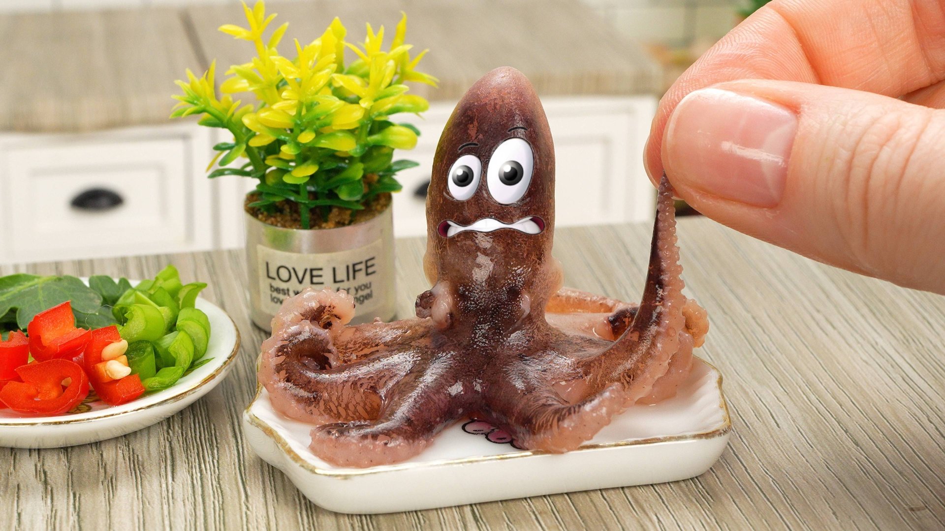 Острый Осьминог Жареный ПО-КОРЕЙСКИ 🐙 Рецепт Вкусного Мини Осьминога 😋 Мини Кухня