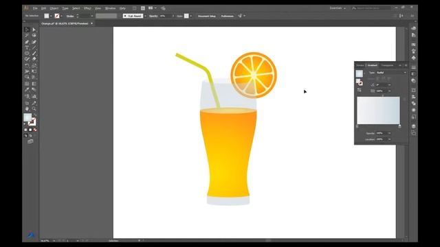 How to illustrate a glass of orange juice | Timelapse смотреть онлайн