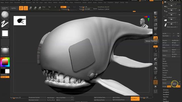 zBrush Demo - Extract Tool смотреть онлайн