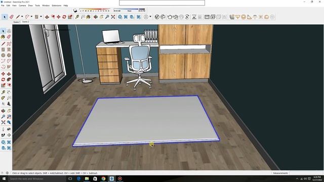 sketchup tutorial Study room interior design in Sketchup | vray 5 Realistic Render !! смотреть онлайн