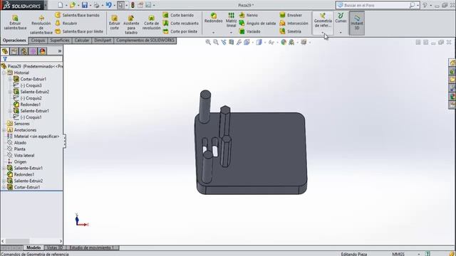 Tutorial de solidworks/Curso. Simetría. 16. смотреть онлайн