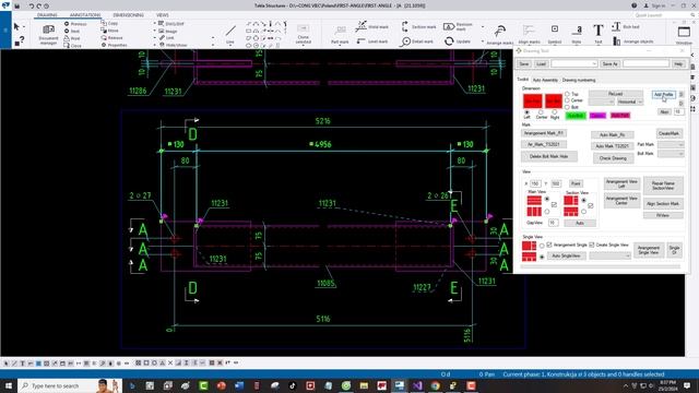 Tekla API - Tool kit Add Profile To Dimensions смотреть онлайн
