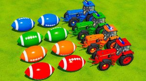 БИТВА тракторов на поле! Farming Simulator. Смотреть мультики. Мультик про трактор. Цвета и тактора!