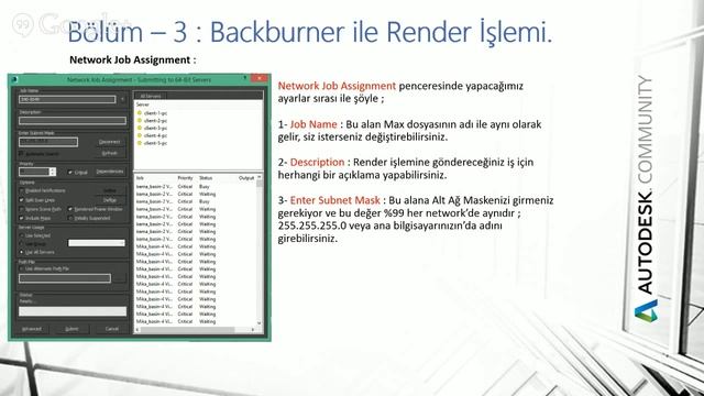 Autodesk Backburner 2015 Kullanımı, Render FARM ve İş Yönetimi Webinarı смотреть онлайн