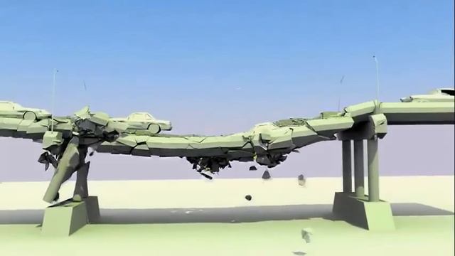 Bridge collapse.. Blender Fracture modifier. смотреть онлайн