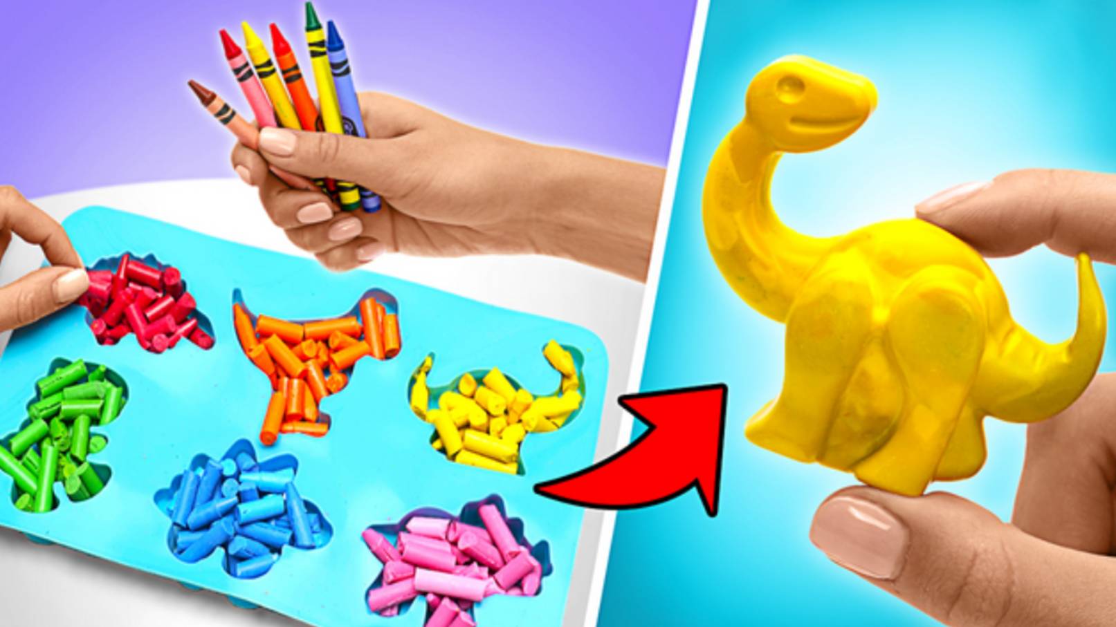 СДЕЛАЙ САМ! Крутые поделки из восковых карандашей: русалки, динозавры и не только 🌈