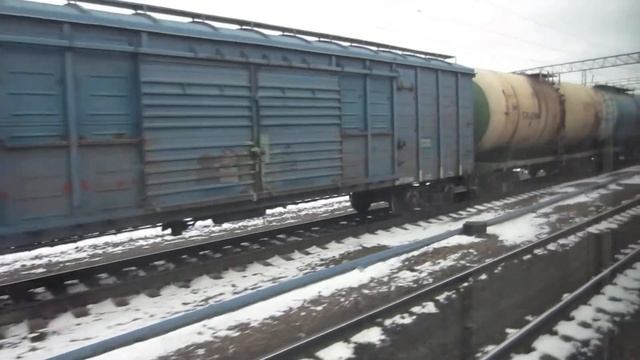 Вид из окна поезда на станцию Кочетовка-1. ЮВЖД, Мичуринск смотреть онлайн