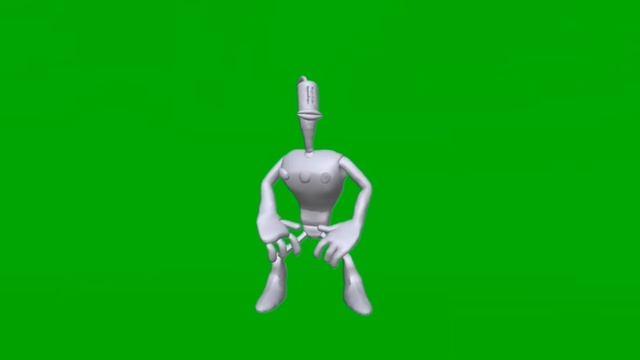 белый клэйман танцует (зелёный фон) смотреть онлайн