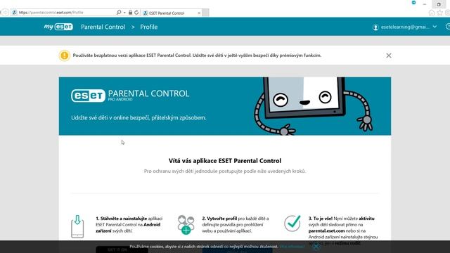 Webový portál my.eset.com - Parental Control смотреть онлайн