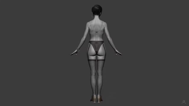 "Shy Girl" modeling progress - Day 15.1 .Zbrush Marvelous Designer смотреть онлайн