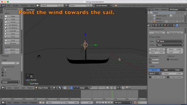 [2.79] Tutorial Moving Sail With Cloth And Wind Blender смотреть онлайн
