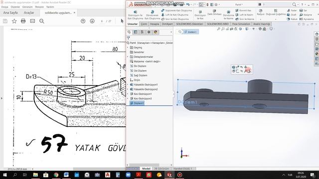 Solidworks Yatak Gövdesi Çizimi смотреть онлайн
