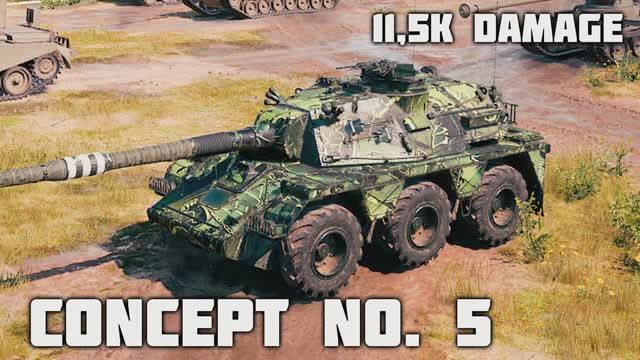 Хороший был бой. Мир танков. Concept No. 5 (5 фрагов, 11,5K урона)