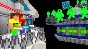 НУБ ПРО И СПРУТ ПОСТРОИЛИ ЗАЩИЩЁННУЮ ЛЕТАЮЩУЮ БАЗУ ПРОТИВ ФЛОТА ИНОПЛАНЕТЯН В МАЙНКРАФТ! Нуб и про!