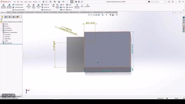 SOLIDWORKS 2024 - Reattach Dimensions in DimXpert in MBD смотреть онлайн