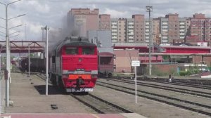 Грузовой поезд в Улан-Баторе на большой скорости | Маневровые работы | Тепловозы в Монголии