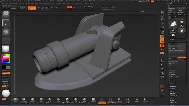Intro To Game Asset Creation 013 Digital Sculpting The Cannon смотреть онлайн