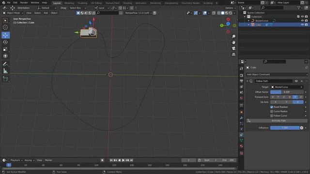 BLENDER PATH FOLLOW TUTORIAL USING CURVES. смотреть онлайн