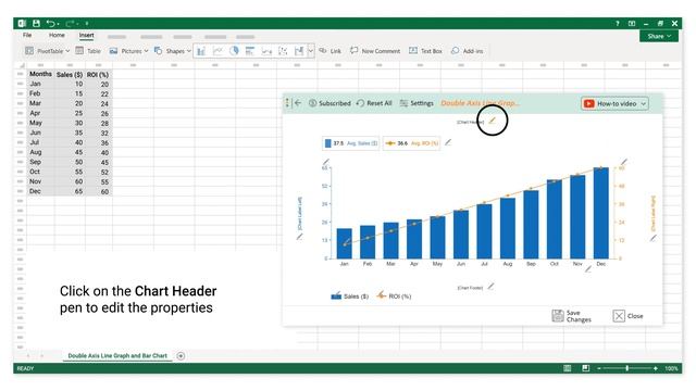 How to make a Double Axis Line Graph and Bar Chart in Excel | Combo Chart | Linking two sets of dat смотреть онлайн
