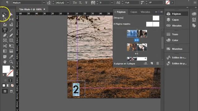 Número encima de la foto. InDesign смотреть онлайн