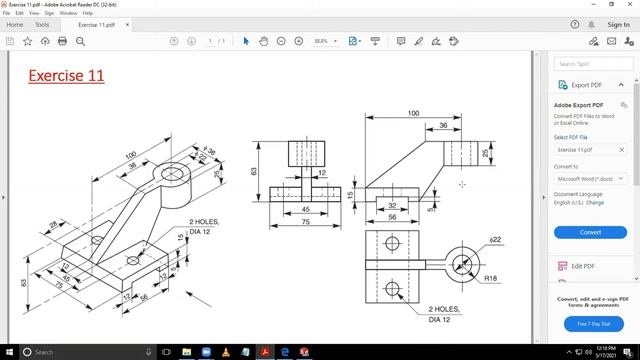 Solidworks Practice Exercises | Solidwork Tuitorial For Beginners (EX-11) смотреть онлайн