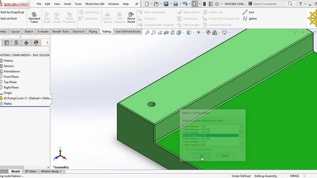 SOLIDWORKS ROUTING - START A ROUTE FROM EXISTING COMPONENTS смотреть онлайн