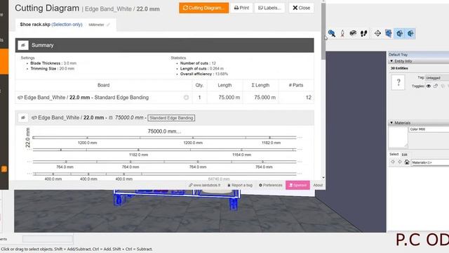 Designing a shoerack in Sketchup - How to Generate Cutting List смотреть онлайн