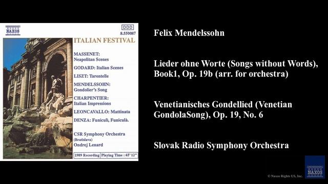 Felix Mendelssohn, Lieder ohne Worte (Songs without Words), Book 1, Op. 19b (arr. for orchestra) смотреть онлайн