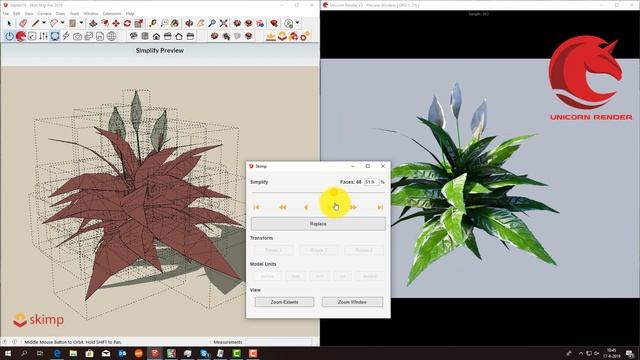 SketchUp plugin Skimp. Verklein uw 3D model. Ideaal voor Unicorn Render combinatie смотреть онлайн