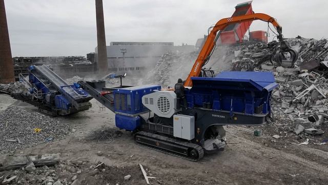 Мобильные дробилки и грохоты ТОПТЕХНО / Дробление железобетона / Линии по переработке смотреть онлайн